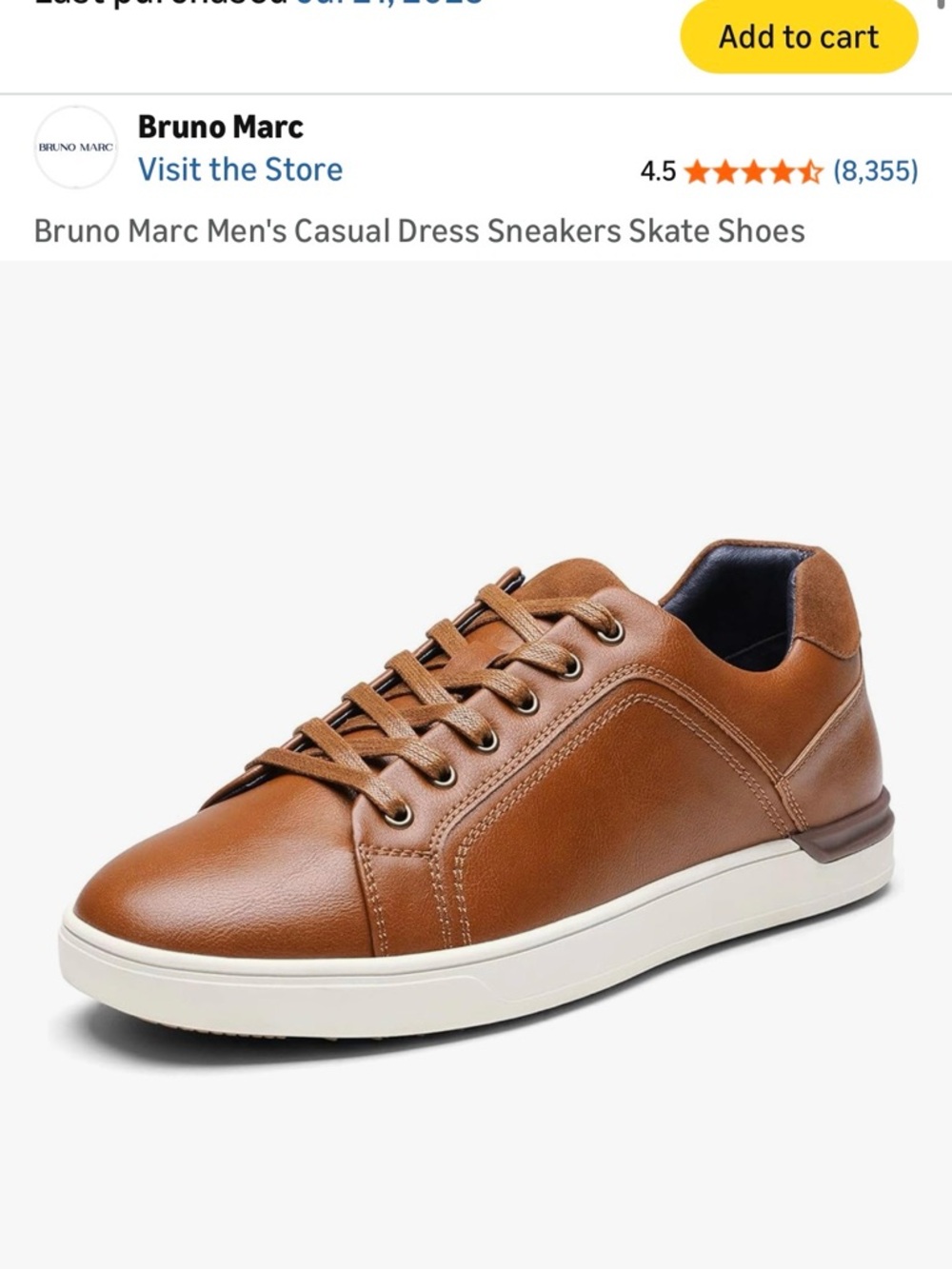 Bruno Marc Men's Casual Leather Slip-On Sneakers - Tan